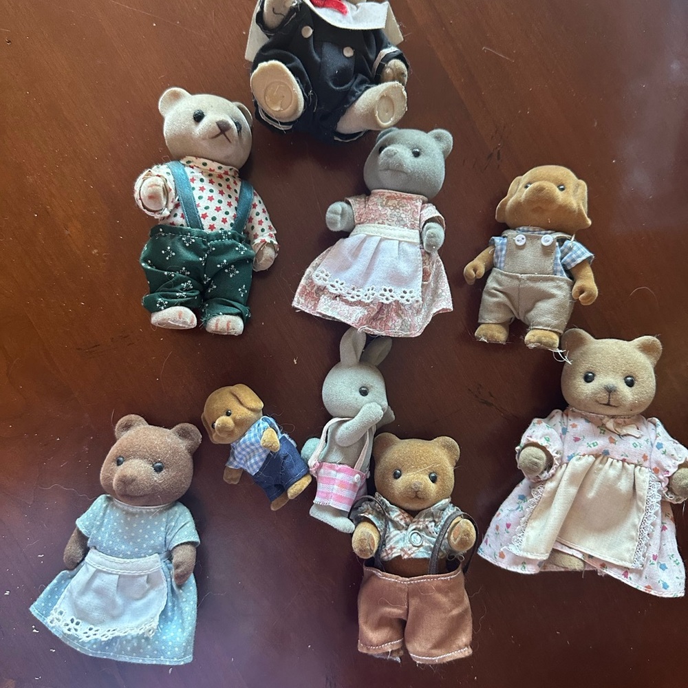 Adorable Plush Animal Family Set vintage